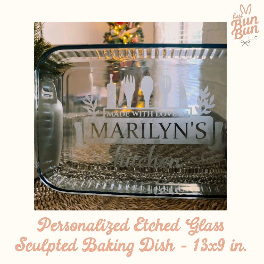 Personalized Etched Sculpted Glass Bakeware 13x9 in.