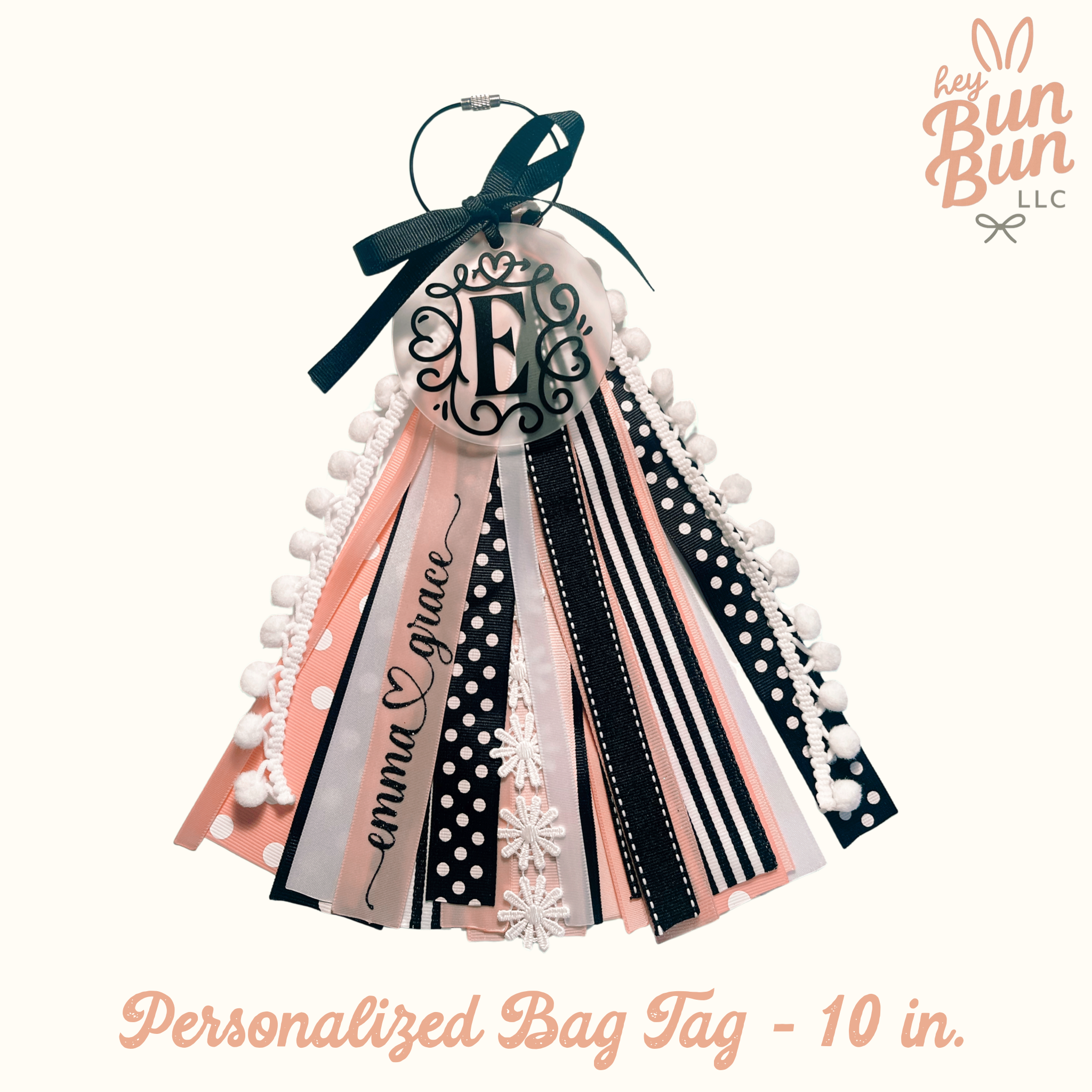 Personalized Ribbon Bag Tags - 10 in.