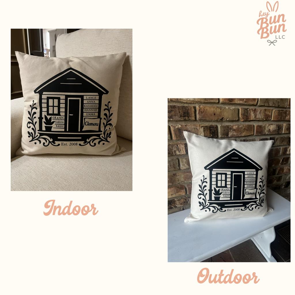 Our House Personalized Throw Pillow - Custom Family Name & Established Year