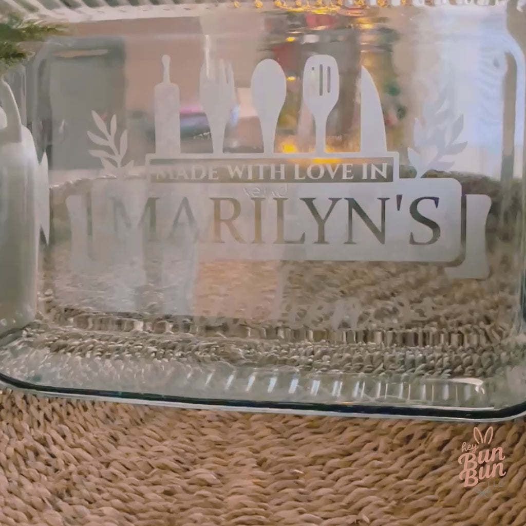 Personalized Etched Sculpted Glass Bakeware 13x9 in.